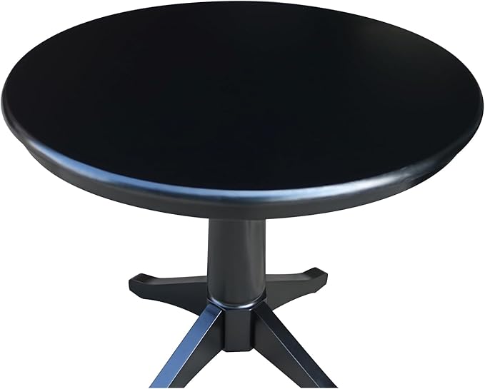 International Concepts 36" Round Top Pedestal Table-28.9" H, Black