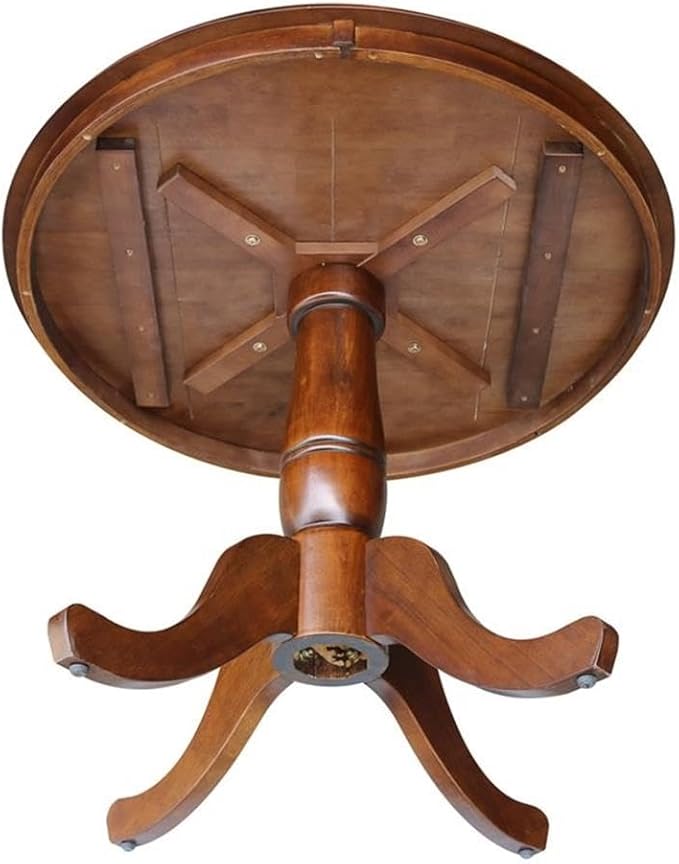 International Concepts 36" Solid Wood Round Top Dining Table in Espresso