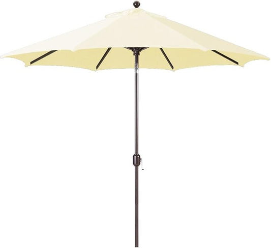 Galtech 9-Foot (Model 737) Deluxe Auto-Tilt Umbrella with Antique Bronze Frame and Sunbrella Fabric Natural (Includes Extended Frame Warrantee)