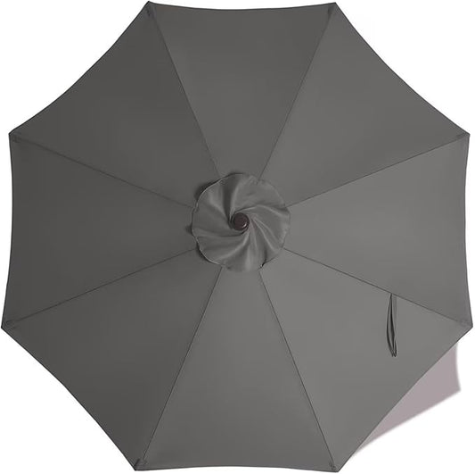 ABCCANOPY 9ft Outdoor Umbrella Replacement Top Suit 8 Ribs (Dark Gray)