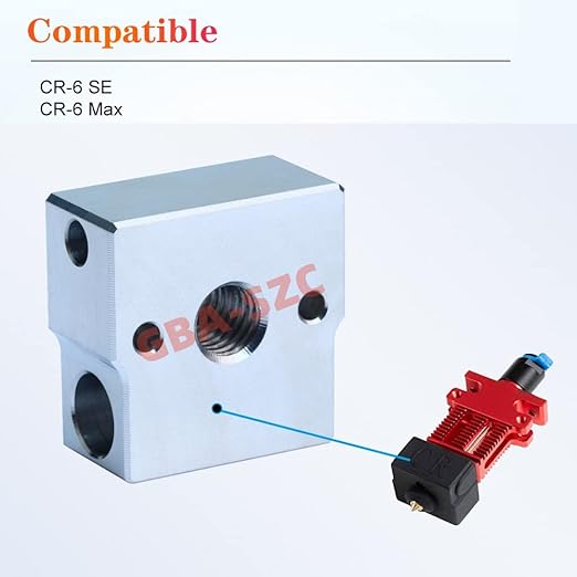 Ender 3 Neo/CR-6 SE Heater Block,Fine Processing with Silicone Socks,for CR-6 SE/CR-6 MAX/CR-5 Pro/CR10 Smart/Ender 3 Neo/V2 Neo/Max Neo Cartridge Sensor Heater Block.(2PCS Aluminum)