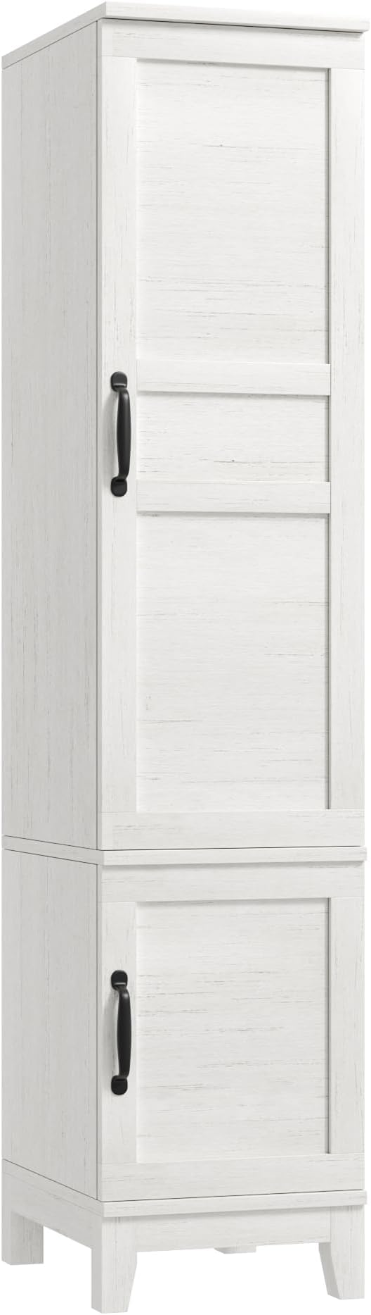 GarveeHome Armoire Wardrobe Closet with 2 Doors,72 in Wooden Wardrobe Cabinet with Hanging Rod, Narrow Tall Clothing Armoire Cabinet with 18 Adjustable Shelves for Bedroom, Clothes, Rustic White