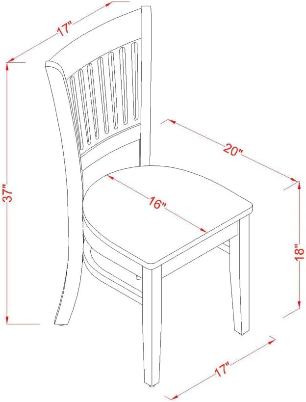 East West Furniture CAVA5-LWH-W 5 Piece Dinette Set for 4 Includes a Rectangle Dining Room Table and 4 Dining Chairs, 36x60 Inch, Linen White