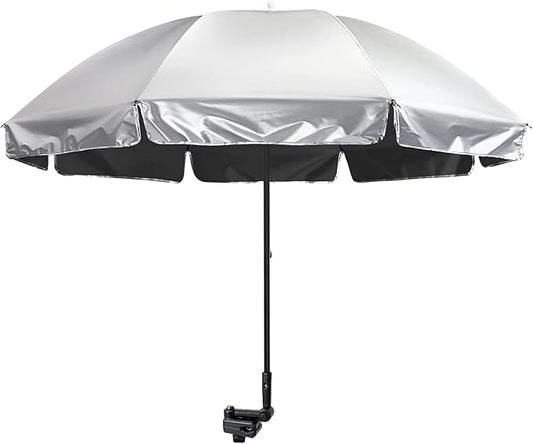 G4Free UPF 50+ Universal Clamp On Umbrella Adjustable Outdoor UV Protection Beach Chair Umbrella for Strollers, Wheelchairs, Patio Chairs, and Golf Carts