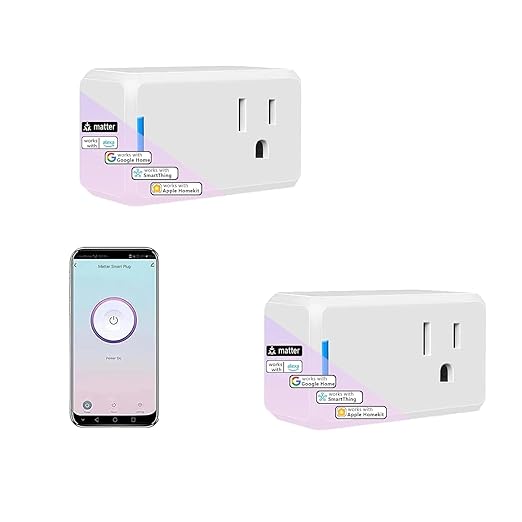 Jinvoo Matter Smart Plug Mini Outlet with Timing Function,Remote Control Your Devices,Occupies Only One Socket,Works with HomeKit Philips HUE SmartThings hub and Alexa Google Assistant 2 Pack