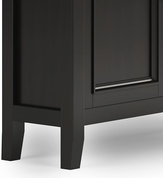 SIMPLIHOME Amherst 36-inch Wide Transitional-Style Storage Cabinet in Hickory Brown with Drawers and Adjustable Shelves for Entryway or Living Room