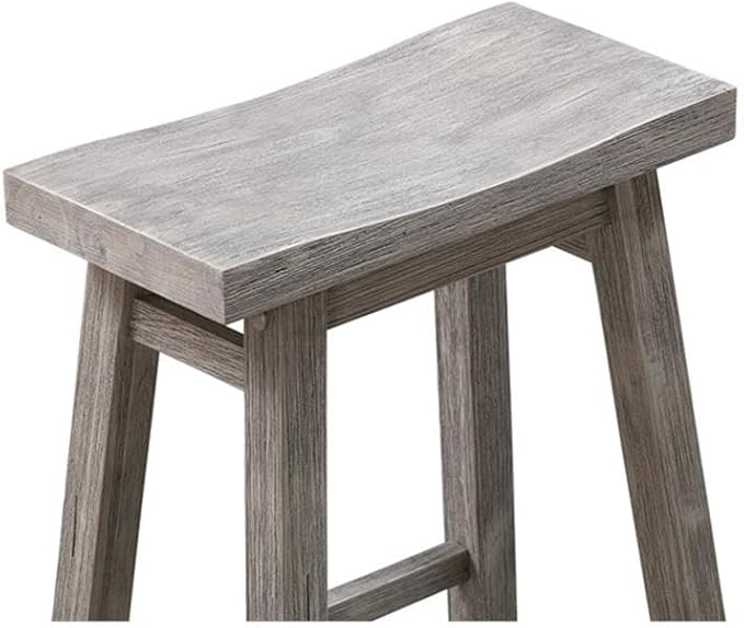 Boraam Sonoma Backless Saddle Kitchen Bar Stools - Storm Gray Wire-Brush - Set of 2