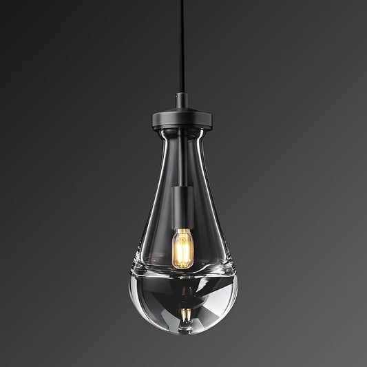 Raindrop Pendant Light Kitchen Island, Modern Black Teardrop Pendant Lights,Dimmable Rain Pendant Lighting Dining Room Light Fixture Bronze Raindrop Lighting for Living Room Hallway, Including Bulb