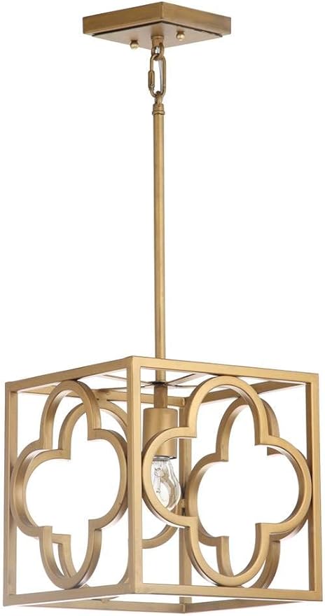 SAFAVIEH PND4017A Collection Rabia Trellis Pendant Light, Gold