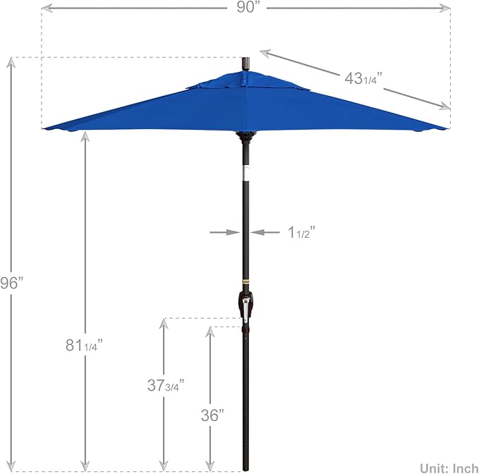 California Umbrella 7.5' Round Aluminum Market Umbrella