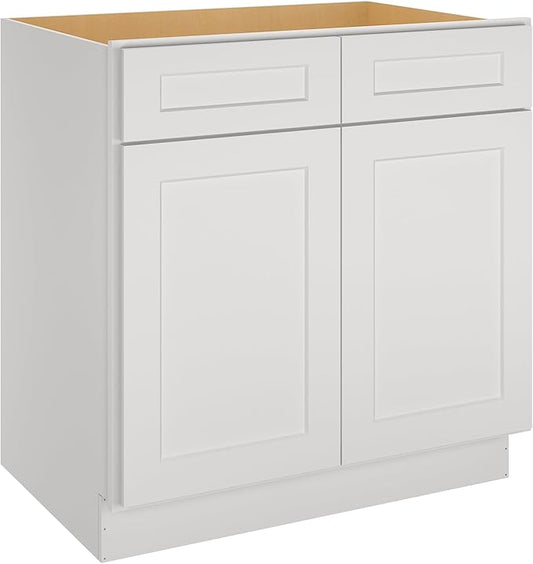 LOVMOR Kitchen Sink Base Cabinet, Unassembled Cabinet, Single Sink Storage Unit, Large Capacity, 24" D*33" W*34-1/2"H (Light Gray)