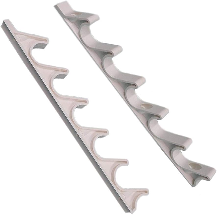 KOMORAX 4 pcs 6 Position Nylon White Adjustment Brackets for Patio Outdoor Lawn Yard Furniture or Chaise Lounges, Replacement, Back Support, Back-Height Multi Position Adjuster 10 5/8" L x 5/8" W