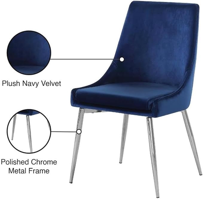 Meridian Furniture Karina Navy Velvet Dining Chair (Set of 2)