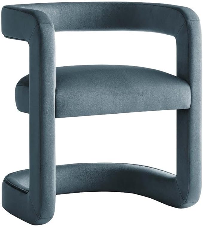 Modway Winslow Stain-Resistant Performance Velvet Accent Chair in [Color]- Open Back Barrel Armchair - Versatile Upholstered Dining Chair - Cozy Reading Chair