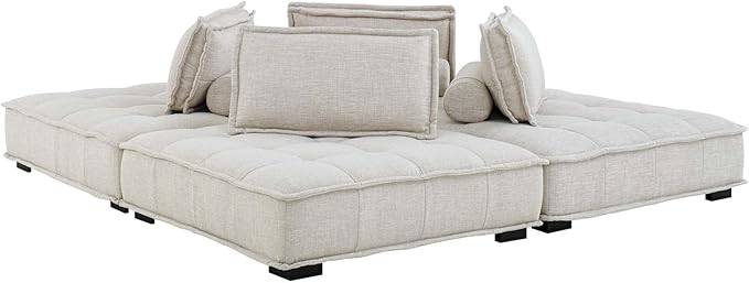 Modway Saunter, 4-Piece Sectional Sofa, Beige