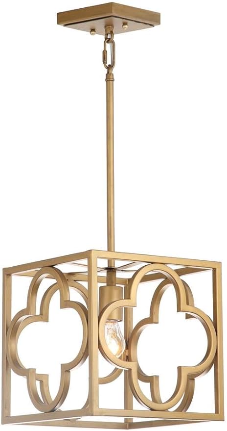 SAFAVIEH PND4017A Collection Rabia Trellis Pendant Light, Gold