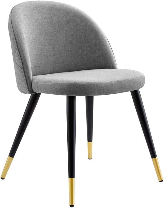 Modway Cordial Fabric Upholstered Dining Accent Chairs in Light Gray - Set of 2