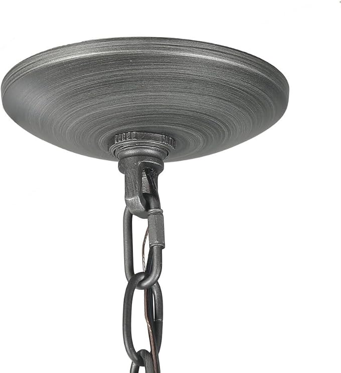 LOG BARN French Country Chandelier, Modern Farmhouse Lighting Style in Brushed Rustic Dark Grey, Kitchen Island Pendant for Dining Room, Bedroom