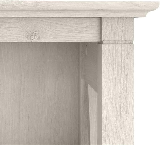 Bush Home Key West 5 Shelf Bookcase - Set of 2 | Tall Bookshelves in Linen White Oak | Sturdy Display Shelves for Library, Living Room, and Home Office