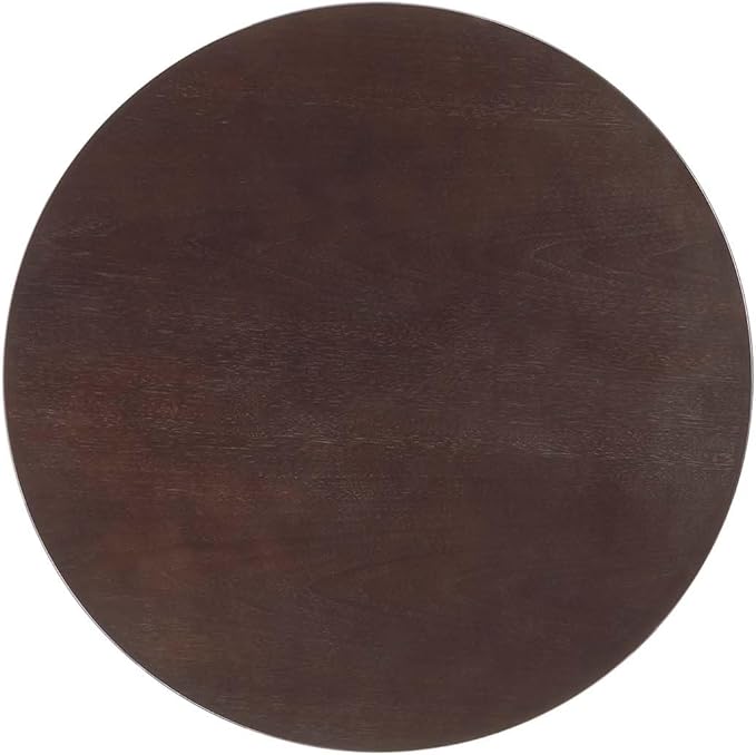 Modway Lippa Round 28" Wood Grain Mid-Century Modern Bar Table in Black Cherry Walnut