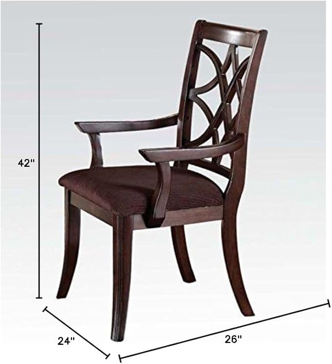 ACME Keenan Arm Chair, Walnut Finish, Set of 2