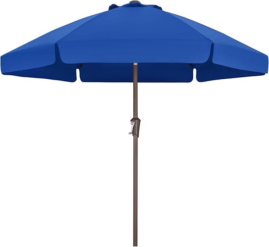ABCCANOPY 7.5ft Scalloped Patio Umbrella, Outdoor Table Umbrella with Tilt and Crank, Fiberglass Ribs Deck Umbrella for Patio, Pool, Garden, Picnic (Royal Blue)