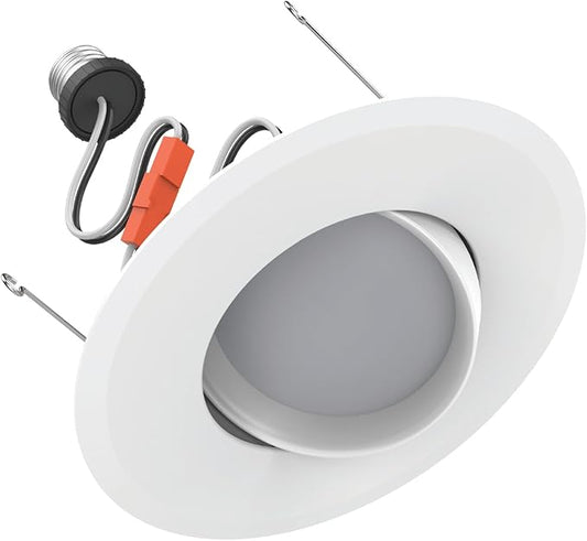 GE Color Select LED Recessed Downlight Fixture with Swivel Head, RS6 Indoor Floodlight, 6-Inch, Multiple Color Temperatures, 75 Watt Replacement (3 Pack)