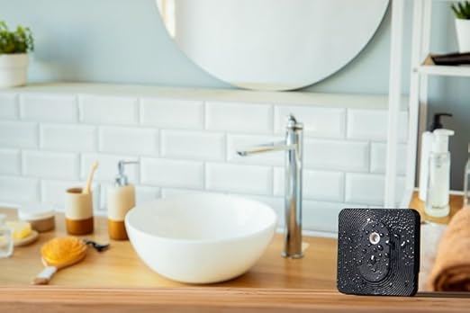 Shelly Bluetooth Smart Temperature & Humidity Sensor with Remote App Control & Monitoring, Home Assistant, Alexa, Google Home, Smart Scenes, IP54, Notification Alerts, Blu H&T Black