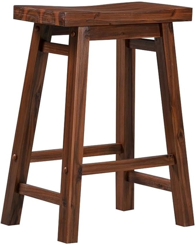 Boraam Sonoma Backless Saddle Kitchen Counter Stool - Chestnut Wire-Brush - Set of 2