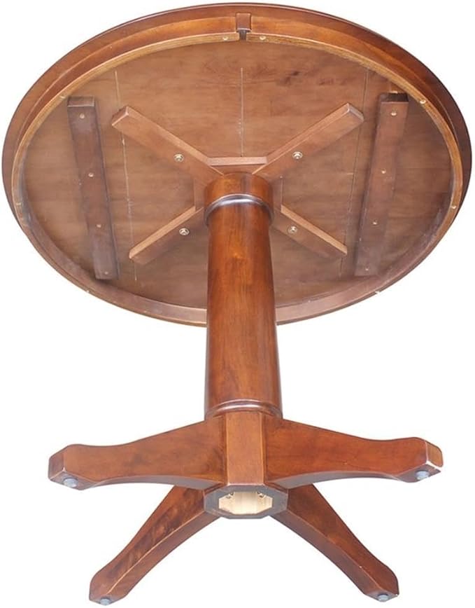 International Concepts 36" Round Top Pedestal Table-28.9" H Dining Table, Espresso