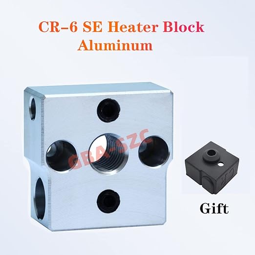 Ender 3 Neo/CR-6 SE Heater Block,Fine Processing with Silicone Socks,for CR-6 SE/CR-6 MAX/CR-5 Pro/CR10 Smart/Ender 3 Neo/V2 Neo/Max Neo Cartridge Sensor Heater Block.(2PCS Aluminum)