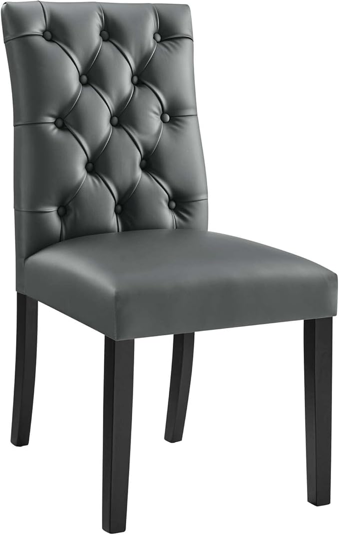 Modway EEI-3472-GRY Duchess Dining Chair Vinyl Set of 2, Gray