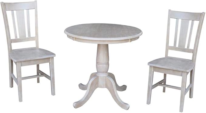 IC INTERNATIONAL CONCEPTS 30" Round Top Pedestal Table - with 2 San Remo Chairs