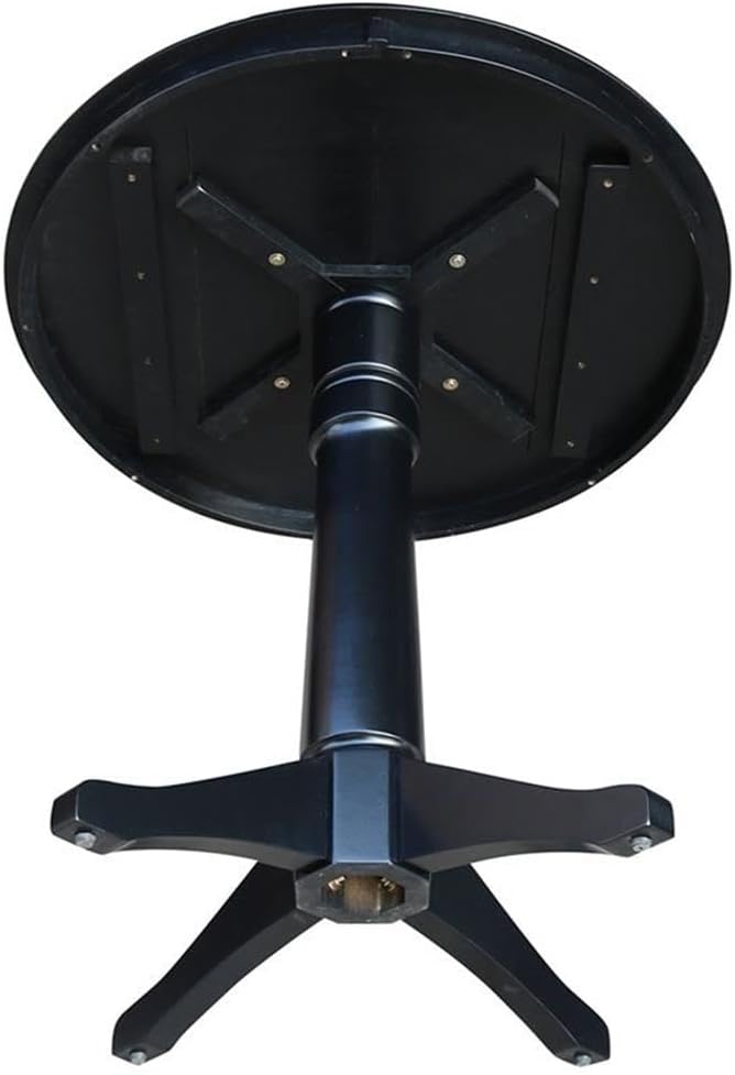 International Concepts 36" Round Top Pedestal Table-34.9" H, Black