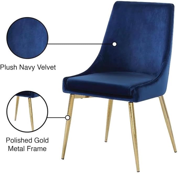 Meridian Furniture Karina Navy Velvet Dining Chair (Set of 2)