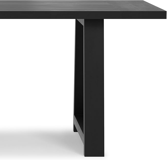 SIMPLIHOME Whitley Dining Table - 72 inch Wide Solid Mango Wood Rectangular Table in Black, Modern Farmhouse Style for Dining Room or Kitchen with Extra-Thick Trestle Base, Seats 6