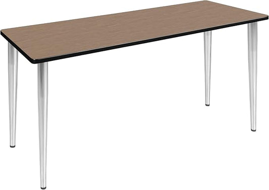 Regency Kahlo 72 x 24 in. Training Seminar Table- Noble Oak Top, Chrome Tapered Legs