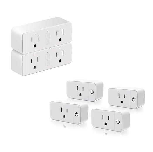 4pcs Mini Smart Plug Bundle with 2pcs Dual Smart Plug