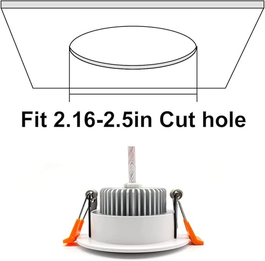 YGS-Tech 2 Inch LED Recessed Lighting, Dimmable Downlight 3W(35W Halogen Equivalent), CRI80, 4000K Natural White Ceiling Light with LED Driver (1 Pack)