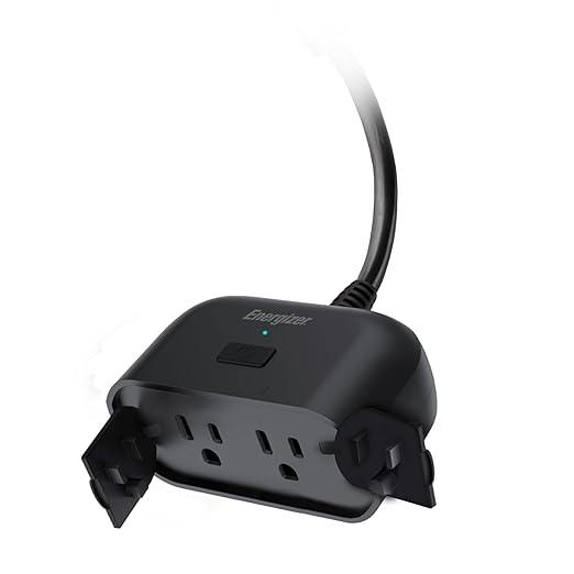 Energizer Smart Wi-Fi Outdoor Plug, Water-Resistant, 2 Individually Controlled Outlets, Customizable Schedules/Remote Access with App, Compatible with Alexa, Siri, Google Assistant, Black