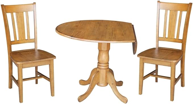 International Concepts 3 Piece Dinette Set in Pecan