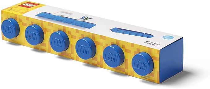 Room Copenhagen, Lego Book Rack - Decorative Floating Shelf Storage - Blue