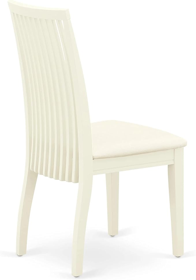 East West Furniture IPC-LWH-C Ipswich Dining Chairs - Linen Fabric Upholstered Wood Chairs, Set of 2, Linen White