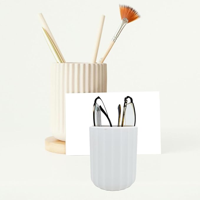 Glasses Holder for Nightstand, Silicone Eyeglass Holder for Desk Anti-scratch Glasses Stand (Striped White)