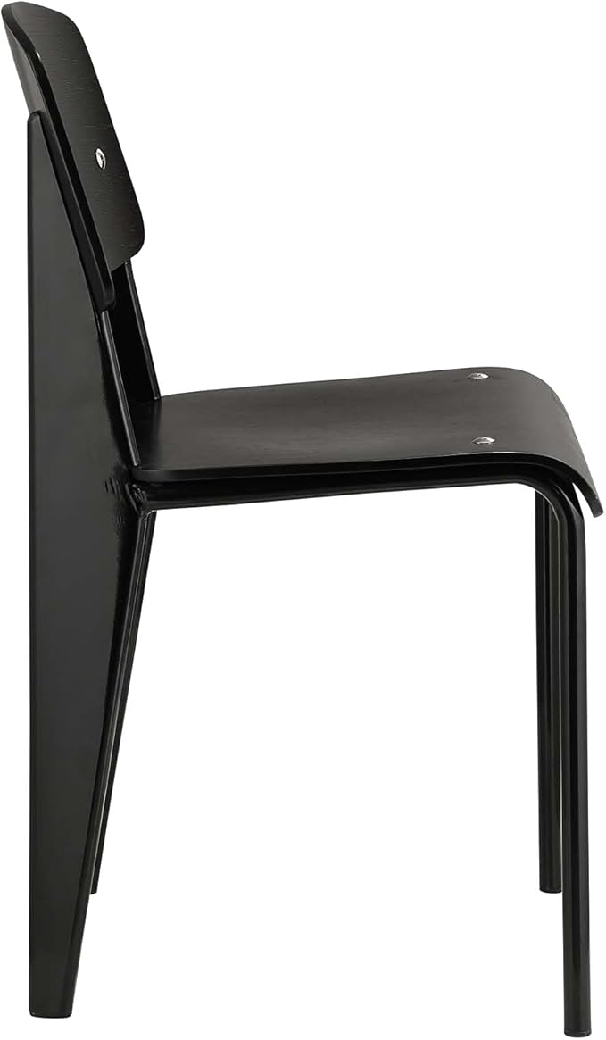 Modway Cabin Modern Wood and Metal Kitchen and Dining Room Chair in Black