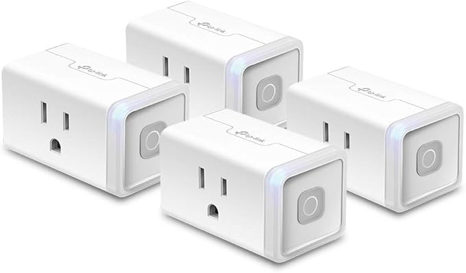 Kasa Smart Plug by TP-Link, Smart Home WiFi Outlet 12 Amp, UL Certified, 4-Pack & Dimmer Switch by TP-Link, Single Pole, Needs Neutral Wire,WiFi Light Switch for LED Lights,UL Certified, 1-Pack