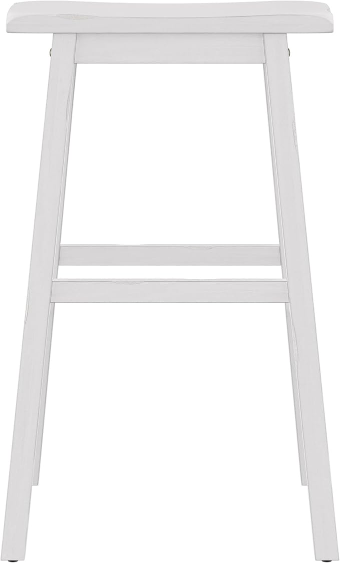 Hillsdale Moreno Wood Backless Bar Height Stool, 29" High, Sea White