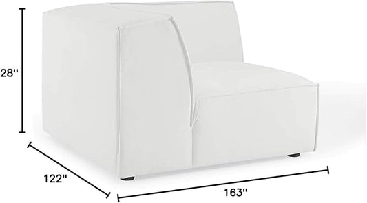 Modway Restore 8-Piece Upholstered Sectional Sofa in White
