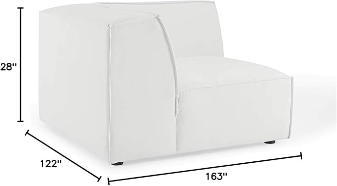 Modway Restore Upholstered Sectional Sofa, 7-Piece Set, White