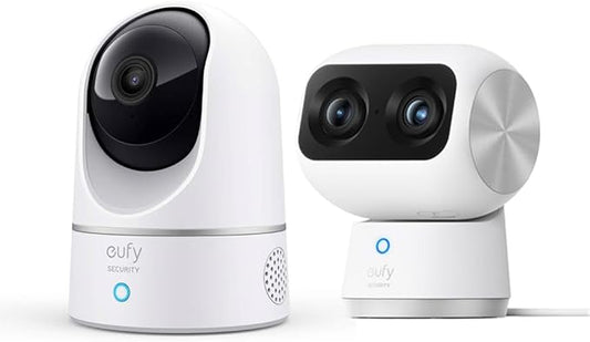 eufy Security Indoor Cam E220, Pan & Tilt Indoor Cam S350, Dual Cameras, 4K UHD Resolution Security Camera with 8× Zoom and 360° PTZ